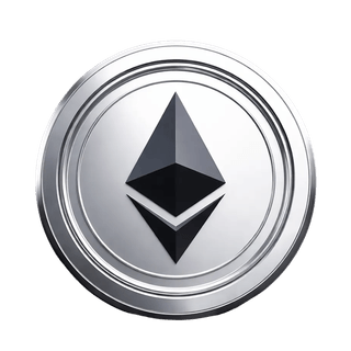 Grafisch element met de Ethereum (ETH)-munt dat zweeft